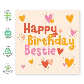 Central 23 Best Friend Birthday Card - Happy Birthday Bestie - Sister Birthday Card - Fun Birthday Cards Her - Cheeky Greeting Cards For Her Mum Aunt - Comes With Fun Stickers