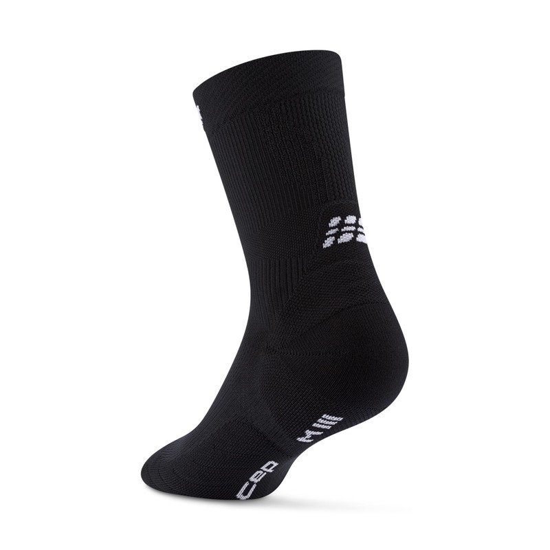 CEP Core Run Mid Cut Compression Socks 5.0, Black, Unisex,
