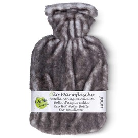 Premium Hot Water Bottle 1.8 Litres with High-Quality Supersoft Faux Fur Cover, with Extra Lining and Zip, TÜV Tested