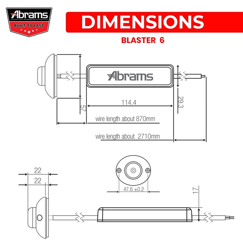 Abrams Blaster Emergency Vehicle LED Hideaway/Surface Mount Strobe Warning Light