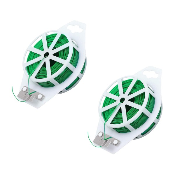 WJUAN Binding Wire, Two Rolls, Metal-Coated Plastic Binding Wire, Plant