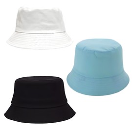 3 pcs Bucket Hats,Mens Sun Hat,Summer Womens Fisherman Protection,Caps Sunhats Heads,Unisex Ladies Man Double-Sided Fisherman's,Outdoor Protect Golf Mountaineering Fishing Cap,for Adult Boys Women