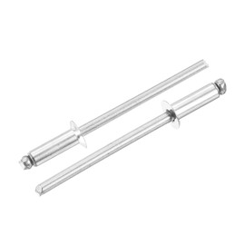 sourcing map 50Pcs 1/8" x 3/8" 304 Stainless Steel Countersunk Blind Rivet, Open-End Type Blind Rivets for DIY, Sheet Metal, Automotive Repairs, Furniture, Boat, and Duct Work (Silver)