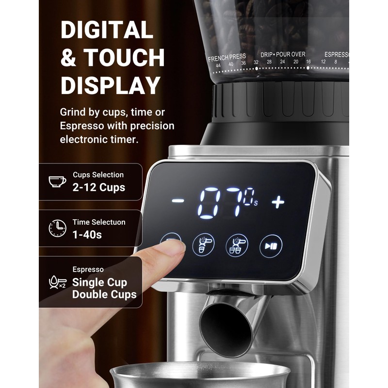 AMZCHEF Coffee Grinder, Coffee Bean Grinder for Home Use with