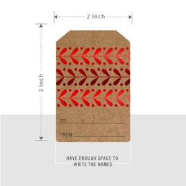 easykart labels 300-Count Foil Kraft Christmas Tags Sticker, 4 Jumbo Designs - Xmas to from Christmas Stickers Name Tags Write On Labels - Holiday Present Labels
