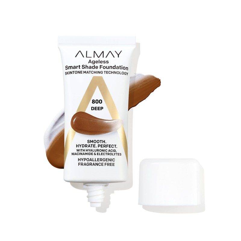 Almay Anti-Aging Foundation, Smart Shade Face Makeup with Hyaluronic Acid,