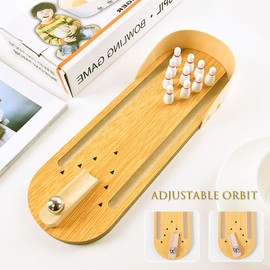 SANTA CASA Fathers Day Dad Gifts from Daughter Son Wife, Wooden Mini Bowling Set for Home Office Desk Toys Stress Relief Gadgets, Birthday Funny Gag Gifts for Men Women Adults Kids