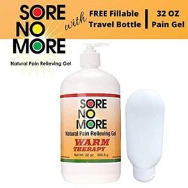Sore No More Warm Therapy Gel with Free Travel Bottle - 32Oz