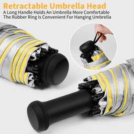 ECOBRELLA Mini Travel Umbrella - UPF 50+ Sun Protection Compact Manual Open Small Sun Umbrella,Yellow Color