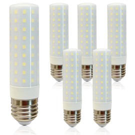 Geminilite E26 LED Corn Light Bulbs 12W, Daylight White 6500K, 1500 Lumen, 120W Equivalent Incandescent Bulbs, Non-Dimmable, E26 Base Edison Screw LED Light Bulbs, Pack of 6
