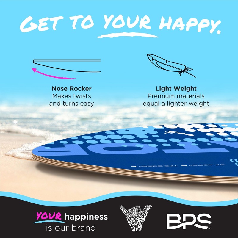 BPS 'Gator' 35" Skim Board - Epoxy Coated Wood Skimboard