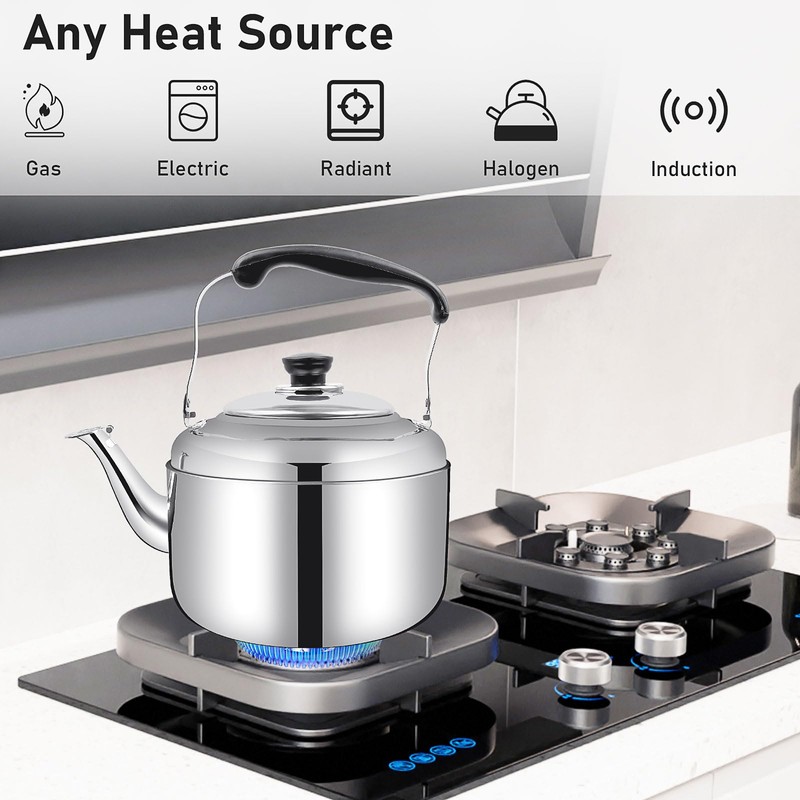Stovetop Kettle 5 Quart/5L Stainless Steel Whistling Tea Kettle with