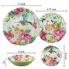 UPware 16 Piece Rose Garden Melamine Dinnerware Sets, Outdoor Dishes