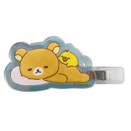 Eye Planning Rilakkuma Aurora Acrylic Hair Clip, Mari H1.6 x W1.6 inches (40 x 40 mm), Acrylic, 0.3 x 2.2 inches (7 x 55 mm) (Hair Clip) K4103B