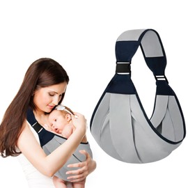 FUIPVGI Baby Sling Adjustable Baby Carrier, Breathable Baby Sling Carrier, Portable Toddler Carrier, Toddler Sling with Thick Shoulder Straps for Newborn Infant Toddler 0-36 Months (Grey)