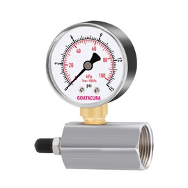 GOATACURA 0-15psi/kpa Gas Test Pressure Gauge, 2" Dial Size, 3/4" FNPT Connection, Chrome Plated Steel Body Assembly, 3-2-3% Accuracy…