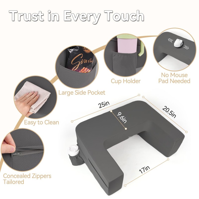 septsun Soft Lap Desk Pillow for Laptop & Gaming,Arm Rest