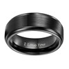 TRUMIUM 8mm Tungsten Carbide Wedding Rings Men Women Black Brushed