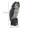 Horned Owl Decoy and 360° Rotating Head Owl Statue to