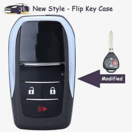 KEYECU Modified Flip Remote Key Case Fob 3 Button for Scion tC for Toyota 4Runner Hilux