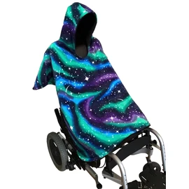 Nosadi Wheelchair Flannel Blanket Ponch, Boy Car Seat Poncho Girl Hooded Cape, Double Layer Flannel Lined, Traveling Warm Hooded Wheelchair Coat for Kids Chilrens and Teenagers (XL)