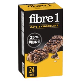 Fibre 1 Chewy Oats & Chocolate Bars, 24 Bars, 840g/1.8 lbs. Box (Imported from Canada)
