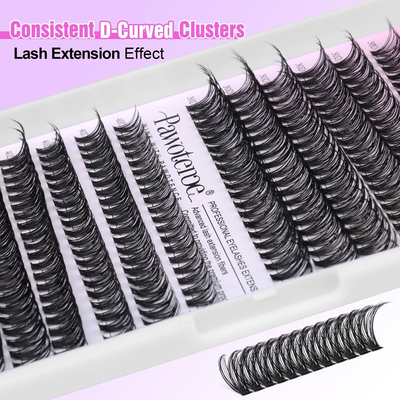 Pawotence Lash Clusters 280pcs Individual Lashes 30D 40D Cluster Eyelash