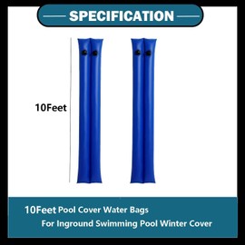 Pool Water Bag 10-Foot Heavy Duty Double Chamber Water Tube for Swimming Pool Winter Covers Water Tubes Pool Cover Weights for Inground Pool Cover,0.4mm Water Bags for Winter Pool Cover （Pack of 4）