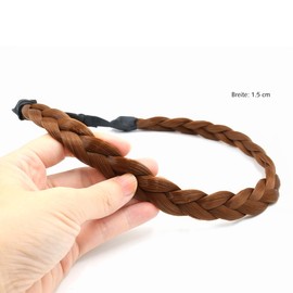 PARXITN Women's Hair Band, 3 Strands, Adjustable Braided Headband, Light Brown Headbands for Women, Synthetic Hair Braid Hairband, Braided Elastic Headband