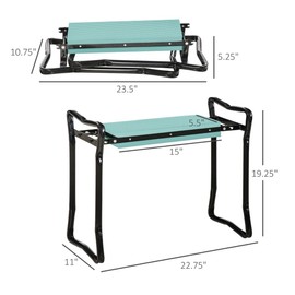 Garden Kneeler Bench, for Garden, Backyard, Courtyard, Living Room, Bedroom, Study(Black & Blue). (Without 4 Pockets Tools)