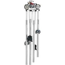 ICE ARMOR 23" Long Round Top Red Motorcycle Wind Chime Statue Sculpture Ornament Decoration Garden Decor Ideas for Housewarming, Holidays and Birthdays Great Collectible Addition