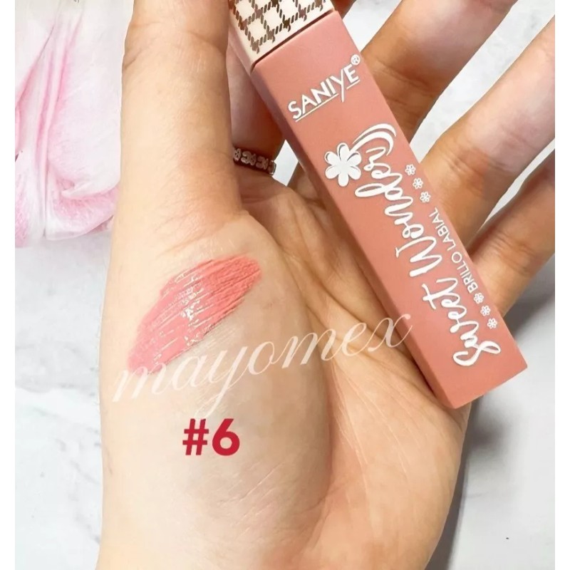 Saniye 6pcs Labial Líquido Indeleble Mate Larga Duración Saniye