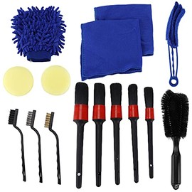 Cepillo para Ruedas, Cepillos para Lavado de Autos, 15 Piezas Kit de Cepillos para Quitar el Polvo con Detalles Herramienta de Limpieza para el...    