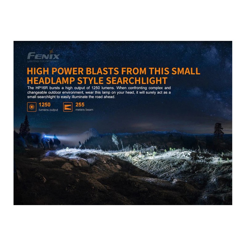 Fenix HP16R Rechargeable Headlamp - 1250 Lumens