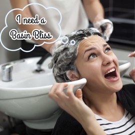 Basin Bliss Hair Salon Sink Neck Rest-Shampoo Bowl Neck Cushion-Personal Take Along Waterproof Pillow-Comfortable-Soft Vinyl Tote Bag Included-Salon Neck Pillow