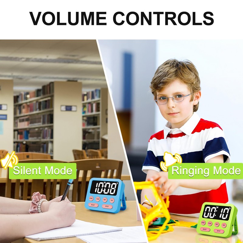Pomodoro Timer for Kids, Productivity Timer with Loud Alarm, Desk