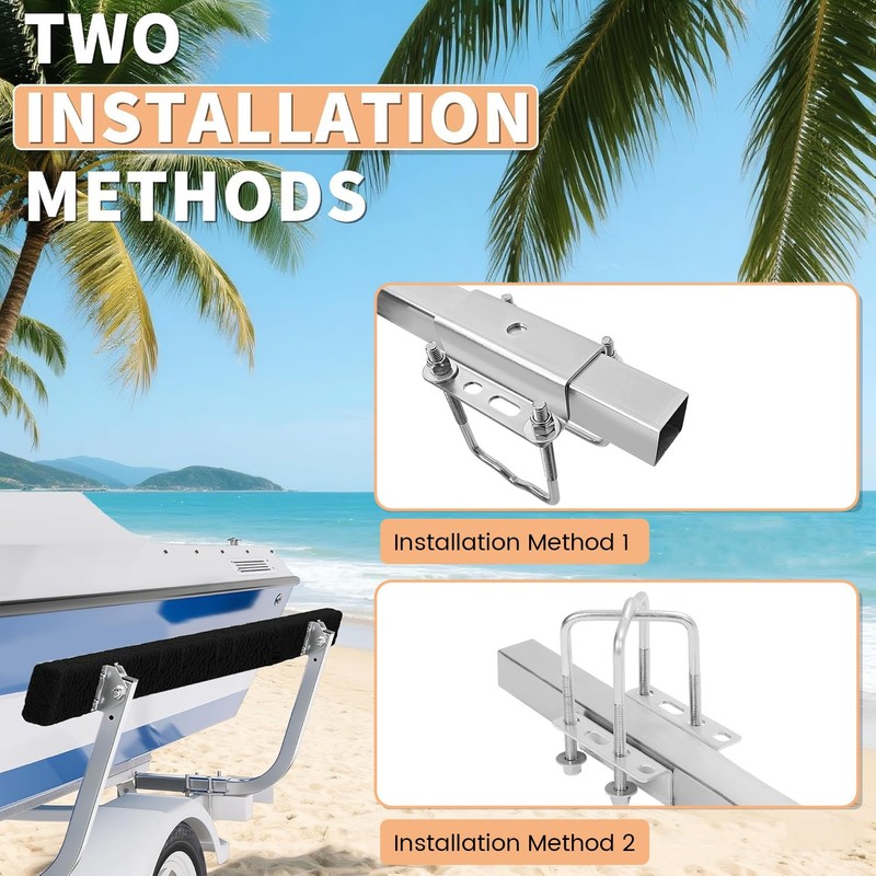 ECOTRIC 61" Adjustable Boat Trailer Bunk Board Guide-On Rails Rustroof