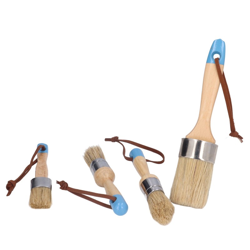 4PCS Paint Brush Bristles Wooden Handle for Furniture Tables Chairs