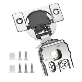 Chibery 10 Pack 1-1/4" Overlay 3D Soft Close Concealed Hinge for Face Frame Door, Smooth Slow Self Closing Hinges, Satin Nickel, Hidden 105° Open Angle Stainless Steel Hinge for Kitchen Cabinet Door