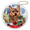 Norwich Terrier Dog Porcelain Hanging Ornament Pet Gift 'Santa.. I