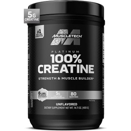 Muscletech Creatine Monohydrate Powder, Platinum Pure - Unflavored Micronized Creatine Powder for Men & Women - Workout Supplements for Performance, Muscle Recovery & Builder - (80 Servings)