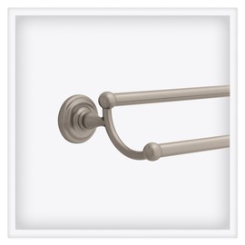 Franklin Brass Jamestown (1-Pack) 24" Towel Rack for Bathroom, Satin Nickel Double Towel Bar for Bathroom Wall Towel Holder Rod Wall Mounted Bathroom Accessories 9045SN