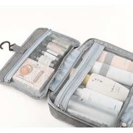 H.May Hanging Travel Toiletry Bag,Waterproof Folding Cosmetic Bag,Portable Multifunctional Cosmetic Organiser for Men and Women (Pink)