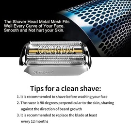 92S Series 9 Replacement Heads Compatible with Braun Series 9 Electric Shaver, 92S Blades for Braun S9 Replacement Head,for Series 9 Electric foil Shaver 9290cc, 9291cc, 9370cc, 9293s, 9385cc etc
