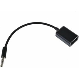 BUBUCAM 3.5mm Male AUX Audio Plug to USB Female Adapter OTG Cable Black 15CM for Devices with AUX Audio Jack