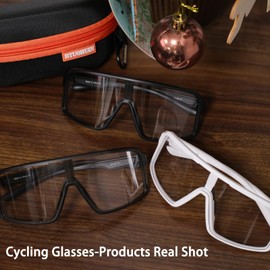 RTUOHUIN Cycling Glasses, Self-tinting for Men and Women, Photochromic Sports Sunglasses, UV400 Protection, Clear Road Bike Glasses, TR90 Frame, Fast Cycling for Cycling, Running, Outdoor Sports