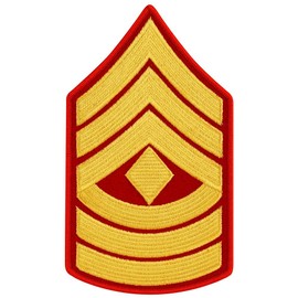 United States Marine Corps USMC Chevron Gold Embroidered on red 1st SGT 1st Sergeant