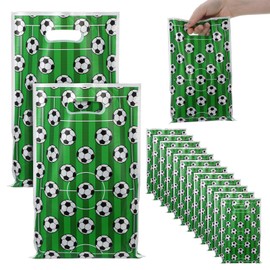 Larrel Pack of 80 Football Gift Bags, 25 x 16.5 cm, Football Birthday Gift Bags, Plastic Candy Bags, Gift Bags, Party Bags for Boys, Children's Birthday Party, Football Party Bags