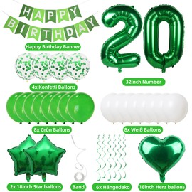 20 Balloons 20th Birthday Men Women Green 20 Years Birthday Man Decoration 20th Birthday Decoration Green Balloons 20th Birthday Man Woman Decoration Green 20 Years Decoration Party 20th Birthday