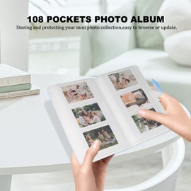 Aisnyho Instant Film Accessories Kit for Instax Mini LiPlay 12 11 9 8+ 8 evo 99 SE 40 90 70 50S 26 25 7S Camera,Include Album/Film Stickers/Magnetic Photo Frames/Hanging Frame (Pastel Blue)